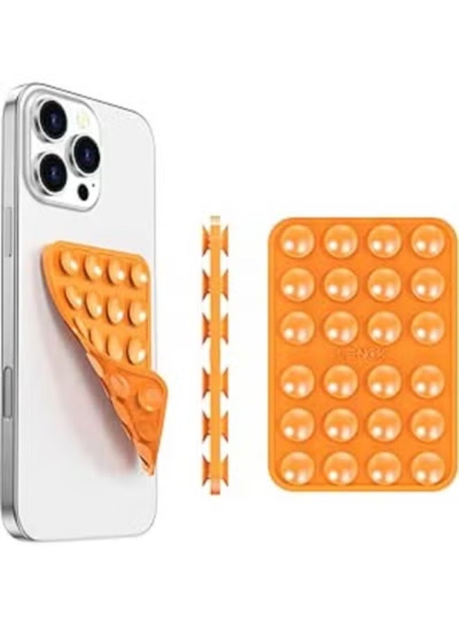 Orange Dual-Sided Suction Mobile Holder – Flexible and Rotatable Design – Strong Stability – Hands-Free Support for Home Use - Image 1