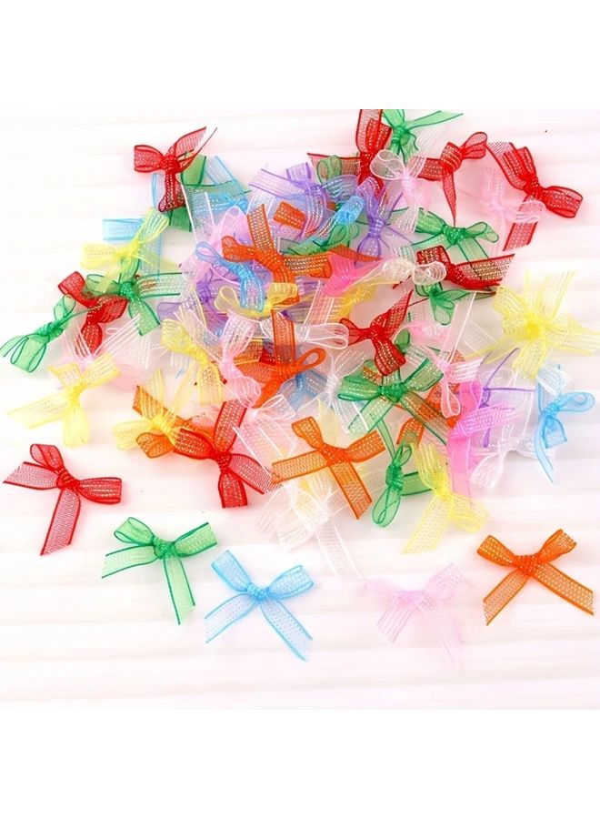 50 Pcs Mixed Color Hard Yarn Gift Wrap Bows For Hair Clips Clothing And Packaging - Image 2