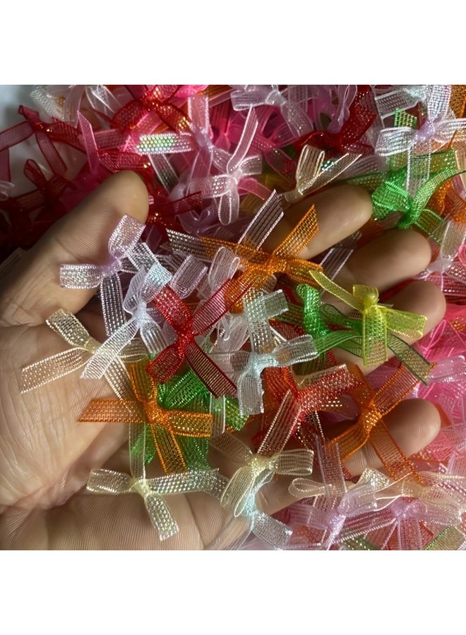 50 Pcs Mixed Color Hard Yarn Gift Wrap Bows For Hair Clips Clothing And Packaging - Image 5