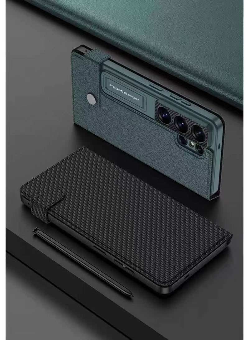 GKK Premium GKK For Samsung Galaxy S26 Ultra Leather Flip Case with Card Holder, Kickstand Leather Flip Phone Cover، Green، Samsung Galaxy S26 Ultra - Image 2