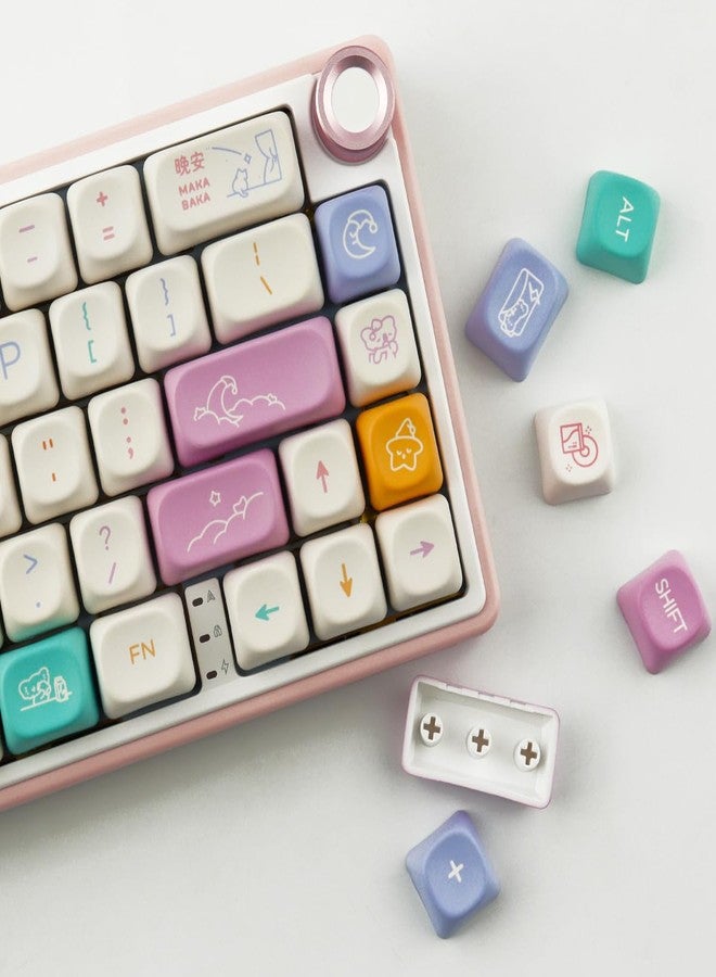 Tsungup Cute Keycaps MOA Profile Keycaps,126 Keys Custom PBT Keycaps 60 65 75 Percent, Dye-Sub White Keycap Set Key Caps Keyboards for Cherry Gateron MX Swithes Mechanical Keyboards - Image 4