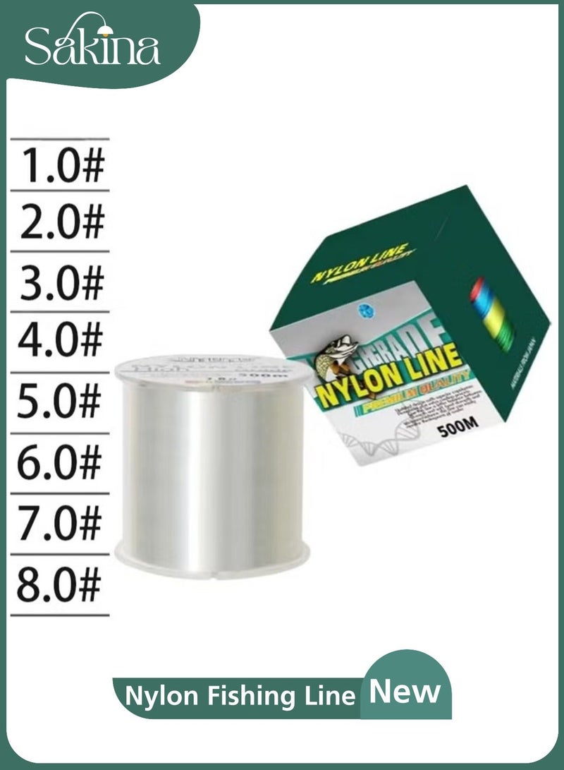 خيط صيد نايلون 500 متر، سلك قوي أحادي الفلوروكربون، قوة شد فائقة، مناسب للديكور المعلق، صنع الإكسسوارات، الحرف اليدوية والطائرات الورقية - Image 1
