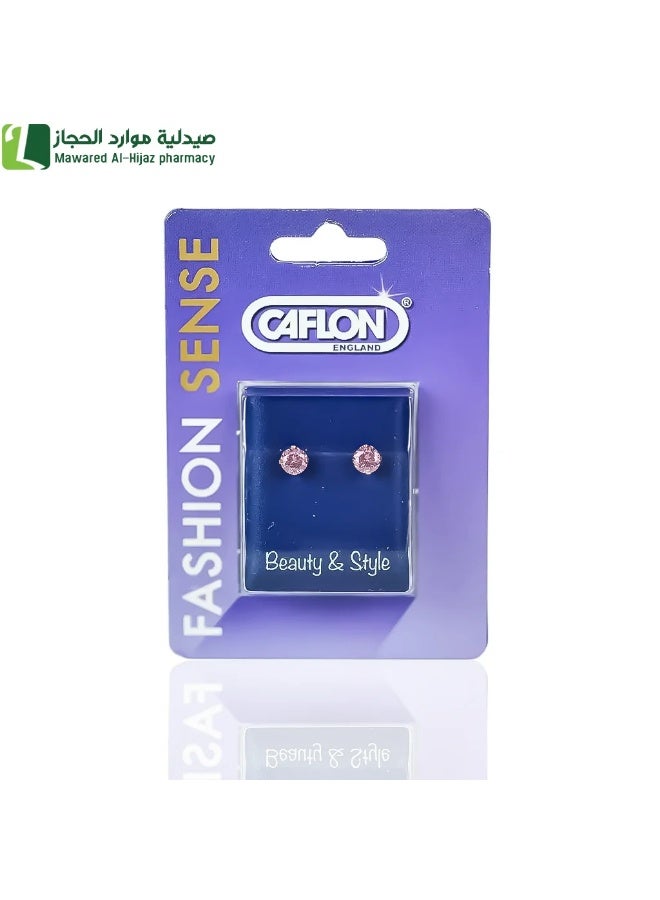 Caflon Fashion sense earrings for sensitive ears (Cubic zirconia pink) - Image 2
