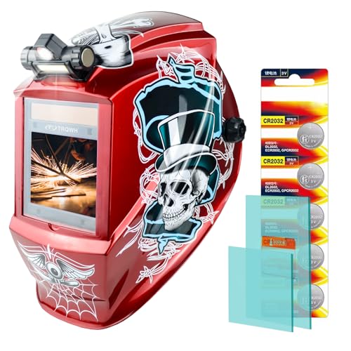 TRQWH Welding Helmet Auto Darkening Large Viewing True Color Solar Powered Welding Hood with 4 Arc Sensor Adjustable Wide Shade Range 4~5-8/9-13 Welder Mask for TIG MIG ARC Weld - Image 1