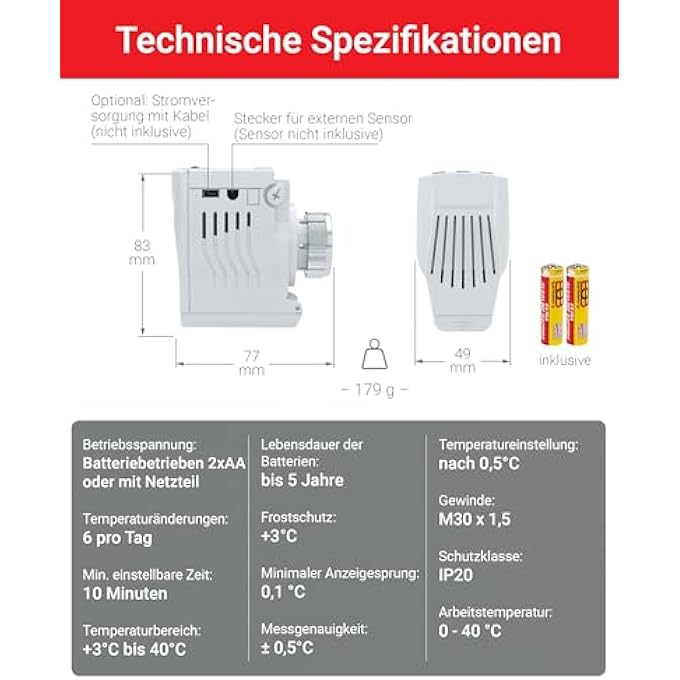 ELECTRIC BOCK PROGRAMMABLE RADIATOR THERMOSTATHD13/ - Image 3