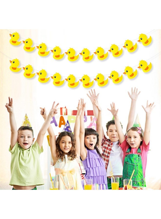 PEUTIER 2pcs Duck Garland Banner, Cute Yellow Duck Photo Backdrop Flag Duck Themed Party Decorations Hanging Birthday Party Decorations Photo Booth Props  - Image 5