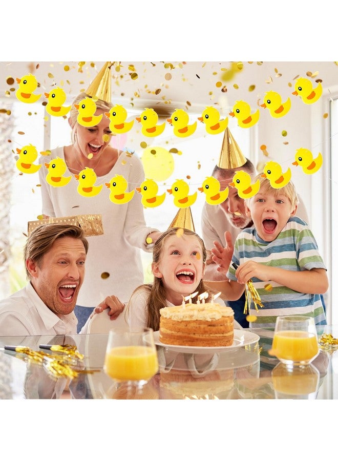 PEUTIER 2pcs Duck Garland Banner, Cute Yellow Duck Photo Backdrop Flag Duck Themed Party Decorations Hanging Birthday Party Decorations Photo Booth Props  - Image 4