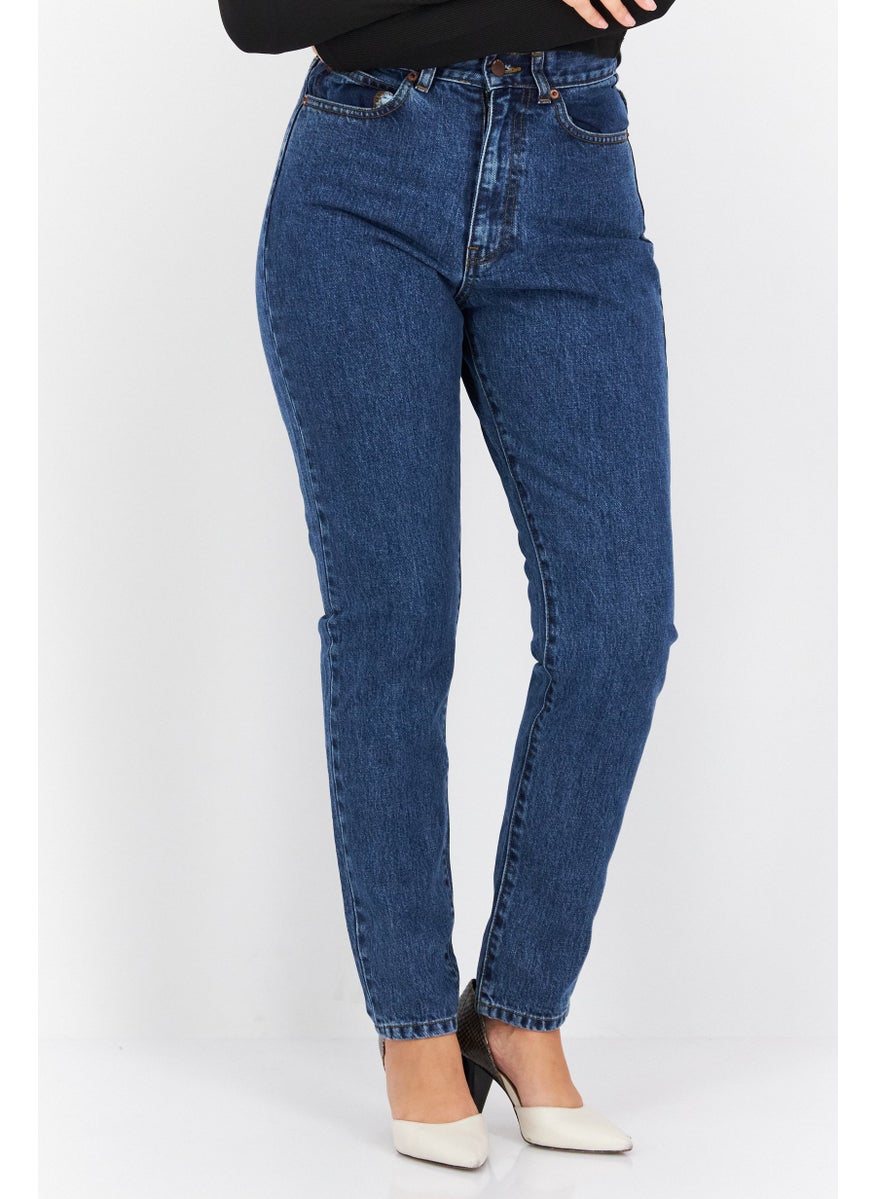 Dr Denim Women Regular Fit Washed Denim Jean, Blue  - Image 1