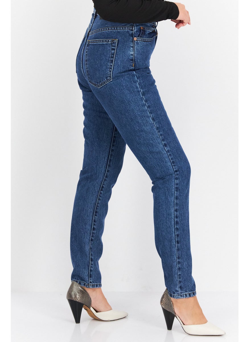 Dr Denim Women Regular Fit Washed Denim Jean, Blue  - Image 4