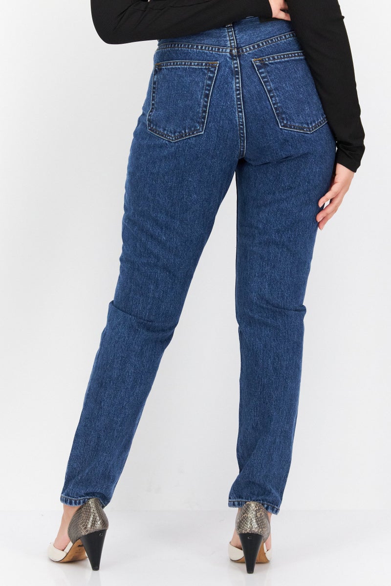 Dr Denim Women Regular Fit Washed Denim Jean, Blue - Image 4
