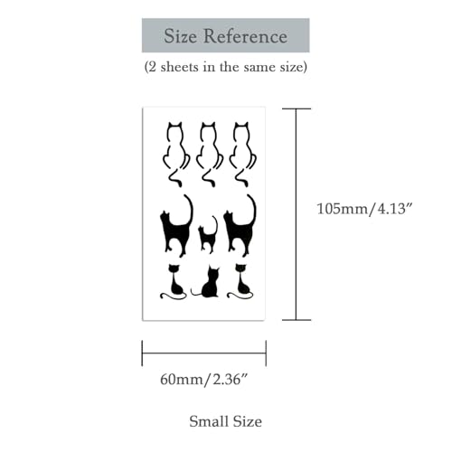 Oottati Small Cute Temporary Tattoo Cat Totem Neck (Set of 2) - Image 5