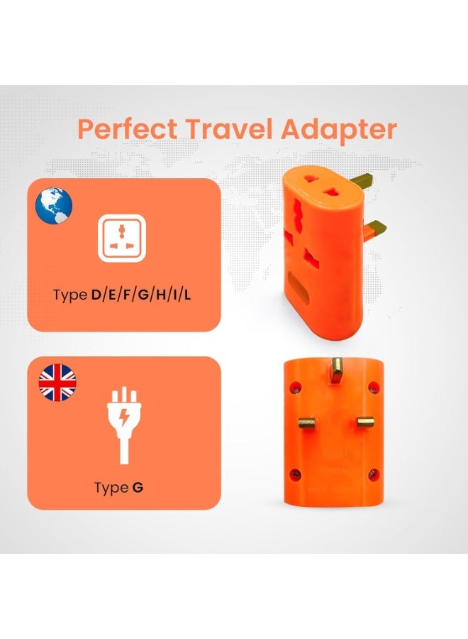 كامري مشترك برتقالي  عالمي، محول 3 دبابيس – لون برتقالي مع مؤشر LED وميزات أمان مدمجة - Image 2