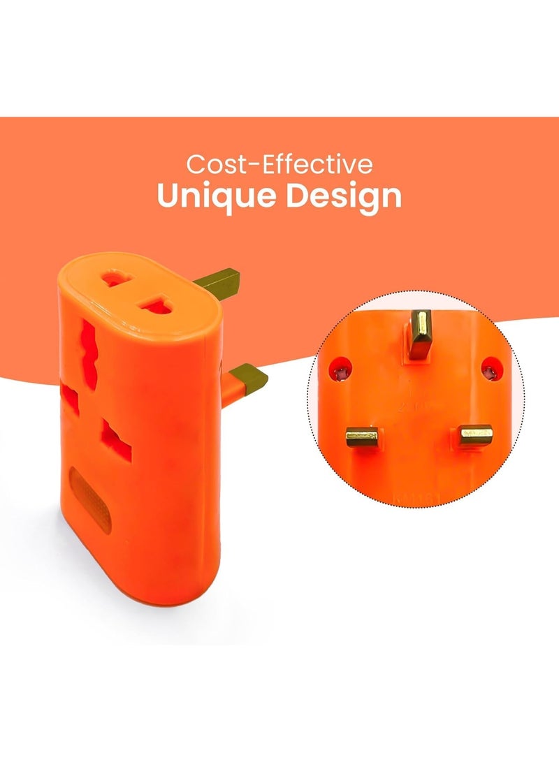 كامري مشترك برتقالي  عالمي، محول 3 دبابيس – لون برتقالي مع مؤشر LED وميزات أمان مدمجة - Image 5
