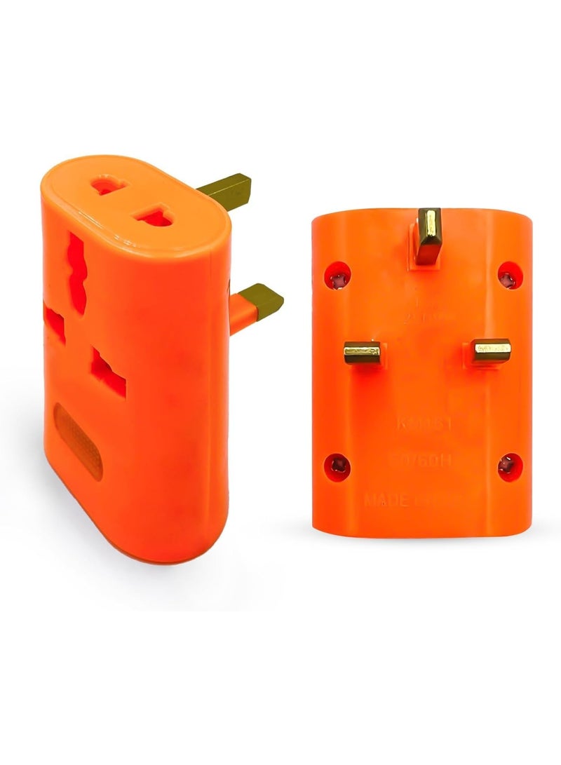 كامري مشترك برتقالي  عالمي، محول 3 دبابيس – لون برتقالي مع مؤشر LED وميزات أمان مدمجة - Image 1