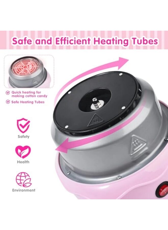 Cotton Candy Maker, Countertop Cotton Candy Machine, Includes 8 Bamboo Skewer, Enjoy Homemade Treats in Minutes Pink - Image 2
