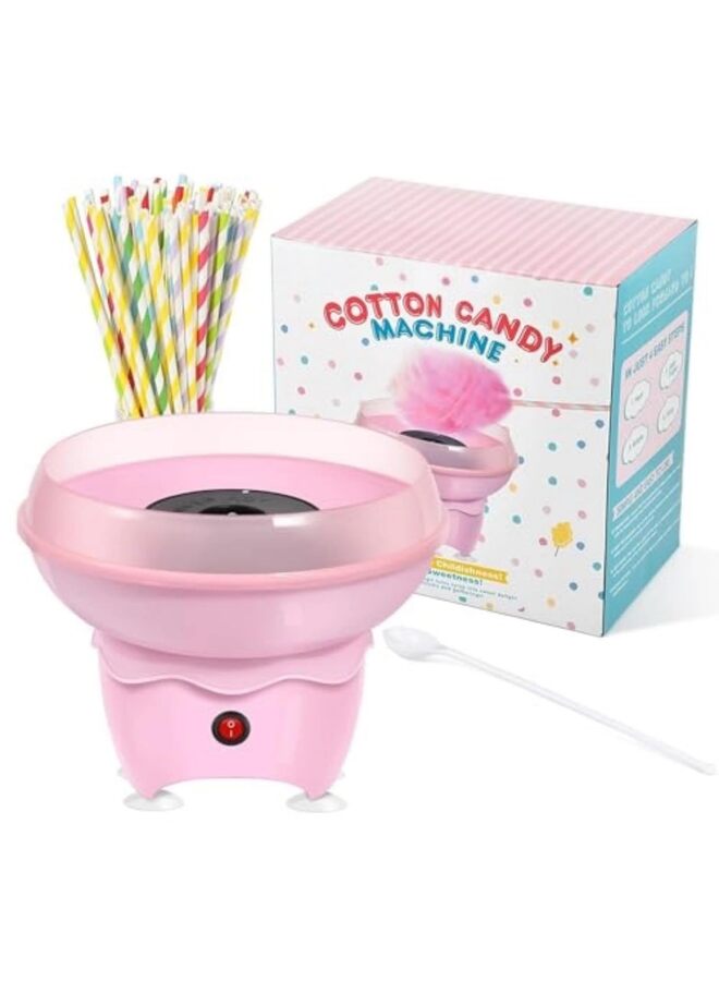 Cotton Candy Maker, Countertop Cotton Candy Machine, Includes 8 Bamboo Skewer, Enjoy Homemade Treats in Minutes Pink - Image 1