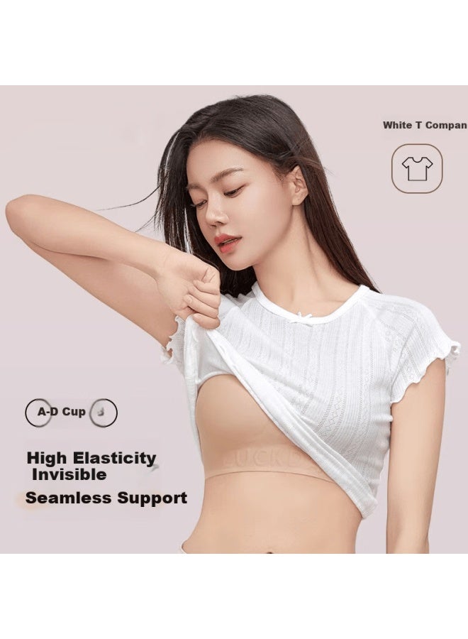 Modaier Invisible Bra, Summer Thin Style, Nude Color, Non-see Through, Beautiful Back Vest, One-piece Bra
