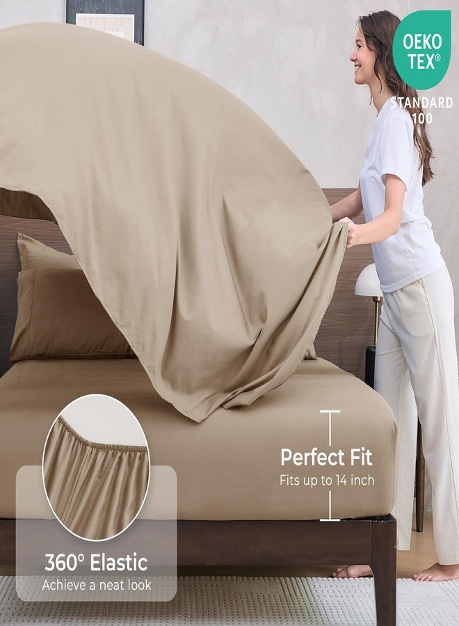 HEVUMYI Khaki Queen Comforter Set - 7-Piece All Season Bed in a Bag Queen, Ultra Soft Bedding Set with Comforter, Flat Sheet, Fitted Sheet, Pillowcases, Pillow Shams - Image 5