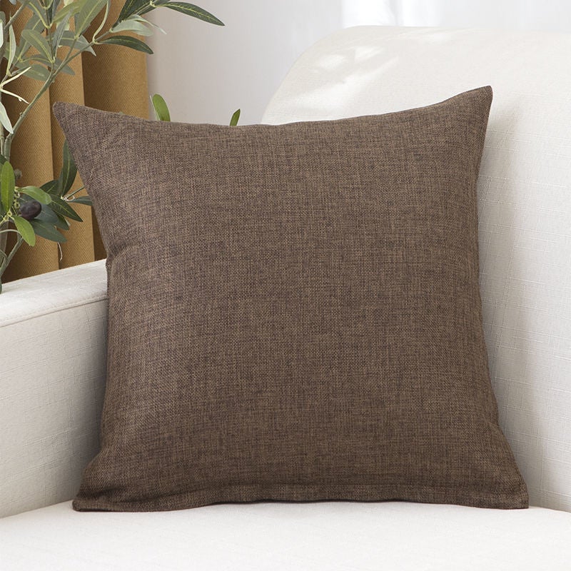 Linen Nordic Style Solid Decorative Throw Pillow for Sofa Bed Car Office - Image 4