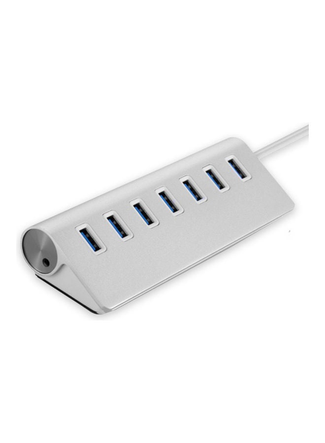 NIBEMINENT 7-Port USB Hub Splitter Silver - Image 1