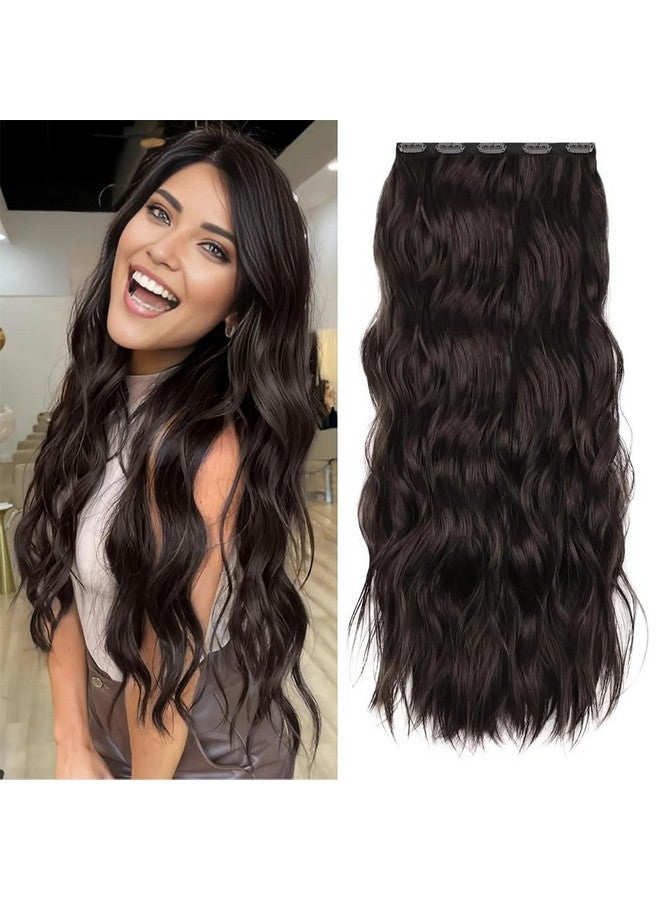 BLUSHIA 5 Clips 22" Inch Curly/Wavy Hair Extension (Brown) - Image 1