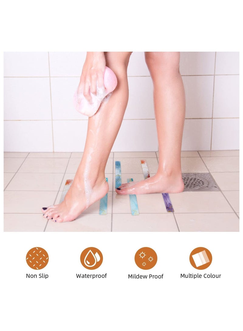 SYOSI Anti Slip Colorful Shower Strips 24 PCS Bathtub Adhesive Decals for Bath Tub Stairs Ladders - Image 4
