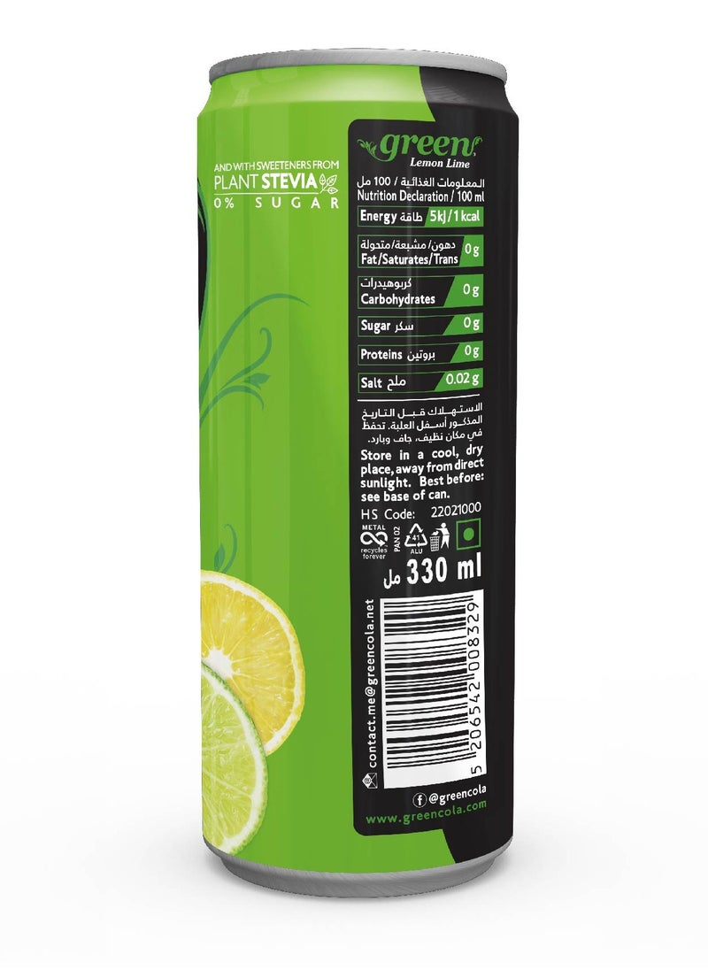 Green Cola Lemon Lime Soft Drink Can 330ml  - Image 3