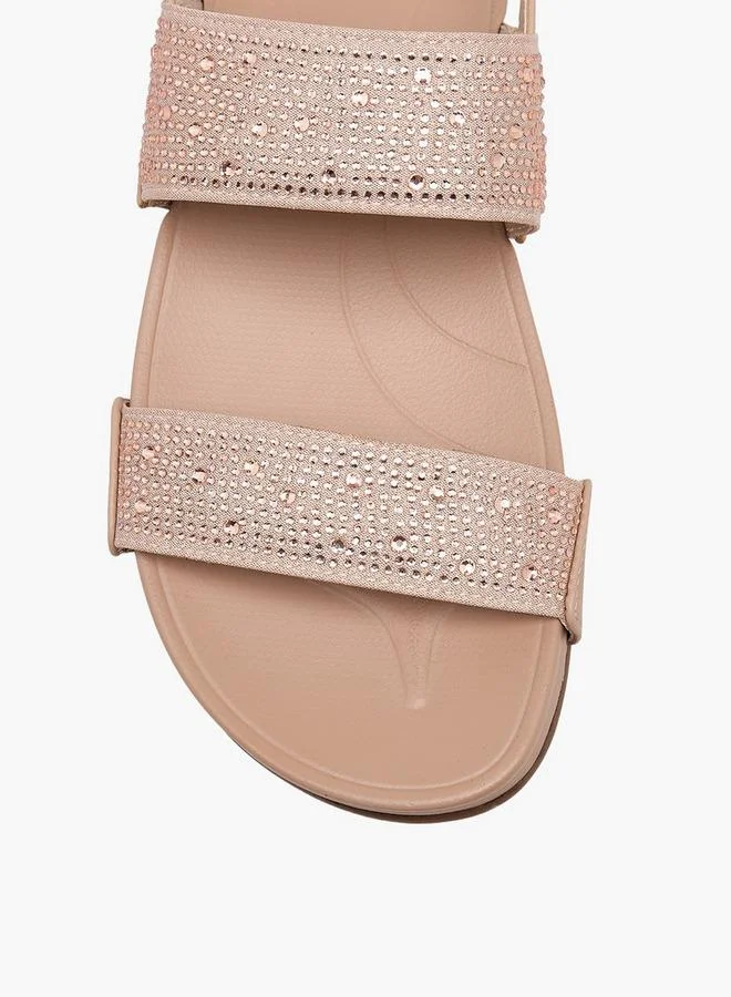 Flora Bella By Shoexpress BEIGE Women Embellished Wedge Heel Sandals for Women | Best Price UAE