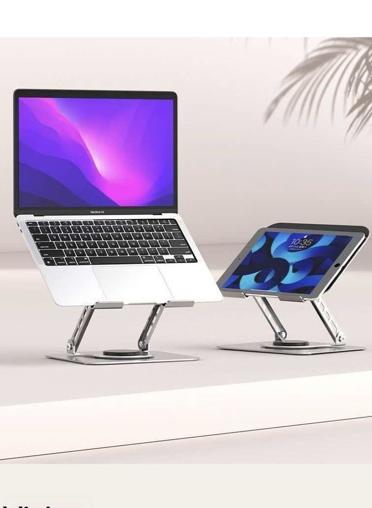 Orico Full Metal 360° laptop & Tablet Holder – Mechanical Folding Desktop Stand, Universal Portable Lazy Bracket for Live Streaming, Video Calls & Home Use - Image 1