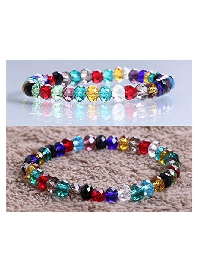 خرز متعدد الأوجه مع فتحة لصنع المجوهرات، 6 مم، 24 لون 1200 قطعة/صندوق