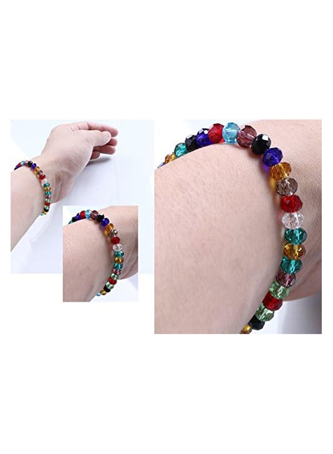 خرز متعدد الأوجه مع فتحة لصنع المجوهرات، 6 مم، 24 لون 1200 قطعة/صندوق