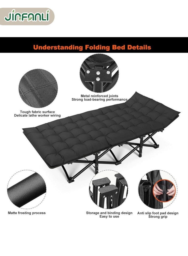 JINFANLI Pearl Cotton Mattress Camping Bed, Bearing 300 lbs, Lightweight Outdoor Bed with Travel Bag, Perfect for Home Office, Vacation, Hiking, Camping, Beach - 190 * 67 cm (Black) - Image 3