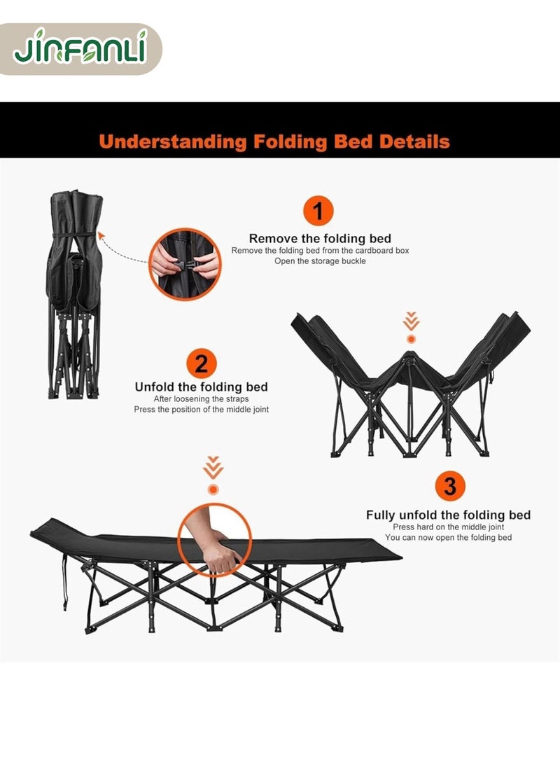 JINFANLI Pearl Cotton Mattress Camping Bed, Bearing 300 lbs, Lightweight Outdoor Bed with Travel Bag, Perfect for Home Office, Vacation, Hiking, Camping, Beach - 190 * 67 cm (Black) - Image 5