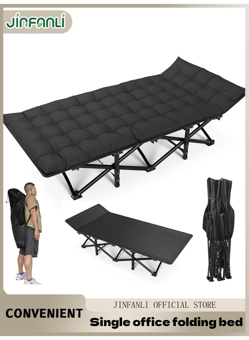 JINFANLI Pearl Cotton Mattress Camping Bed, Bearing 300 lbs, Lightweight Outdoor Bed with Travel Bag, Perfect for Home Office, Vacation, Hiking, Camping, Beach - 190 * 67 cm (Black) - Image 1
