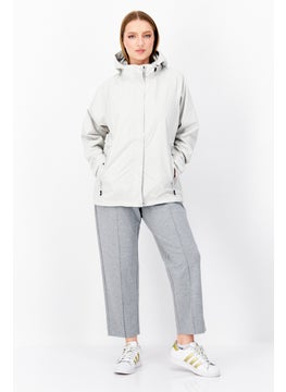 Trespass Women Plain Hooded Jacket, Grey  - Image 3