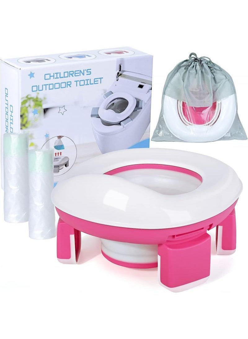 Y&D - 3 In 1 Portable Folding Baby Potty Travel Toilets Potty Training Seat WC Trainer Seat Collapsible Camping Toilet Easy To Clean - Image 1
