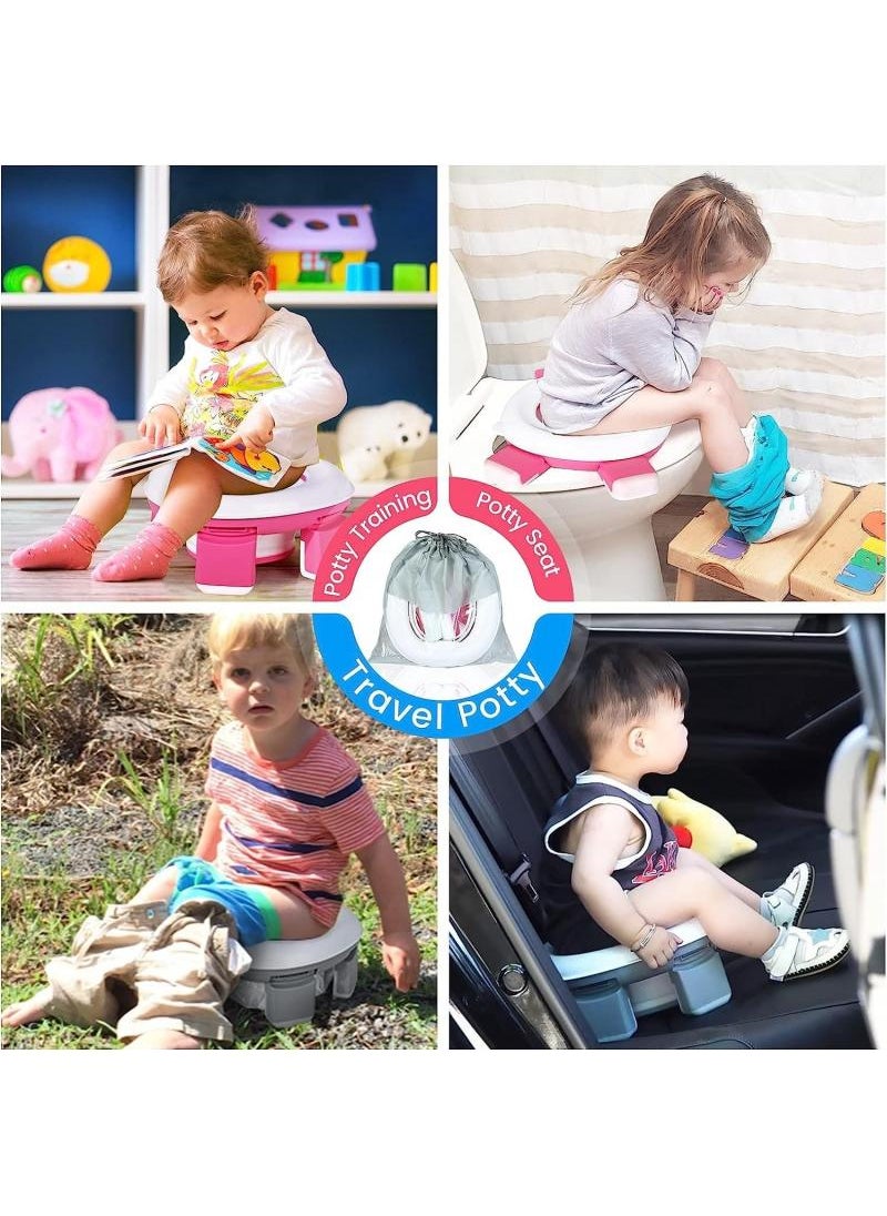 Y&D - 3 In 1 Portable Folding Baby Potty Travel Toilets Potty Training Seat WC Trainer Seat Collapsible Camping Toilet Easy To Clean - Image 1