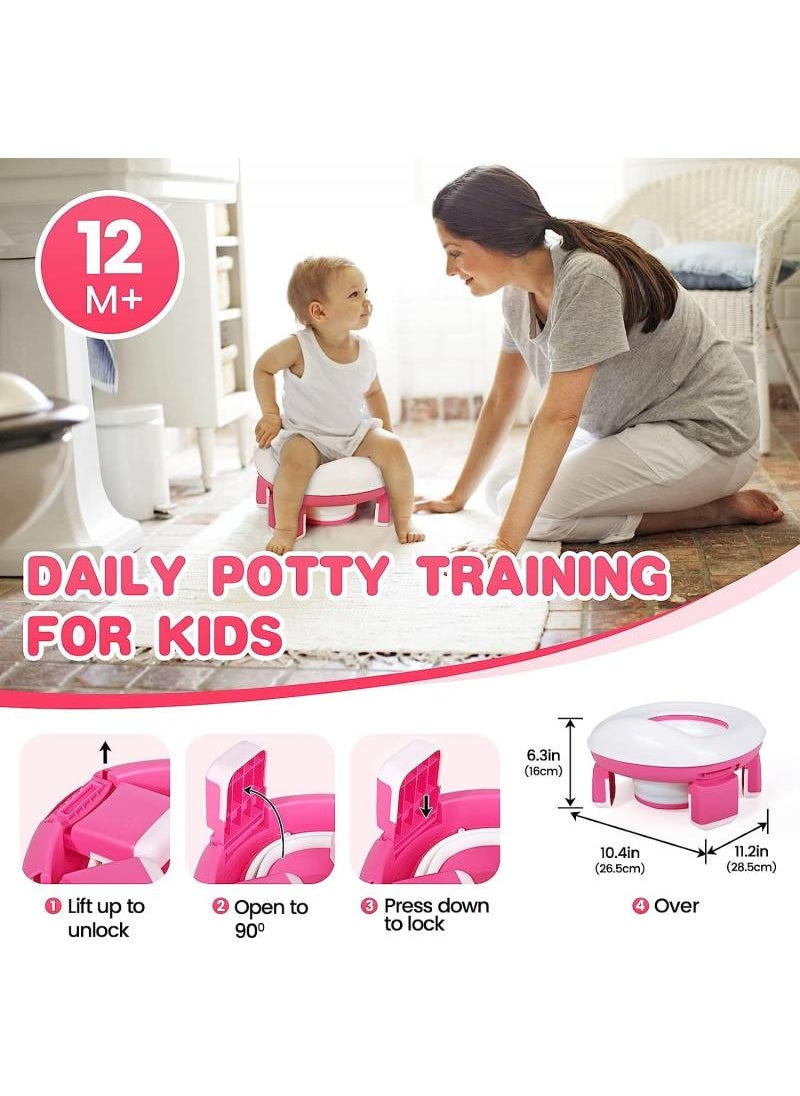 Y&D - 3 In 1 Portable Folding Baby Potty Travel Toilets Potty Training Seat WC Trainer Seat Collapsible Camping Toilet Easy To Clean - Image 1