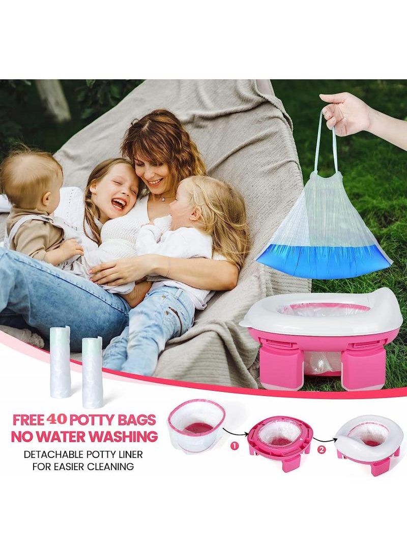 Y&D - 3 In 1 Portable Folding Baby Potty Travel Toilets Potty Training Seat WC Trainer Seat Collapsible Camping Toilet Easy To Clean - Image 1