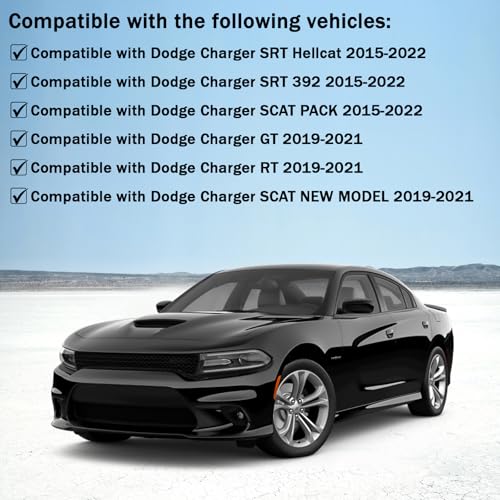 BOMLING Front Bumper Lip Splitter Protector Compatible with Dodge Charger Hellcat/SRT 392 / Scat Pack/RT Scat Pack/GT/RT 2015-2021, Black, Pack of 2 - Image 5
