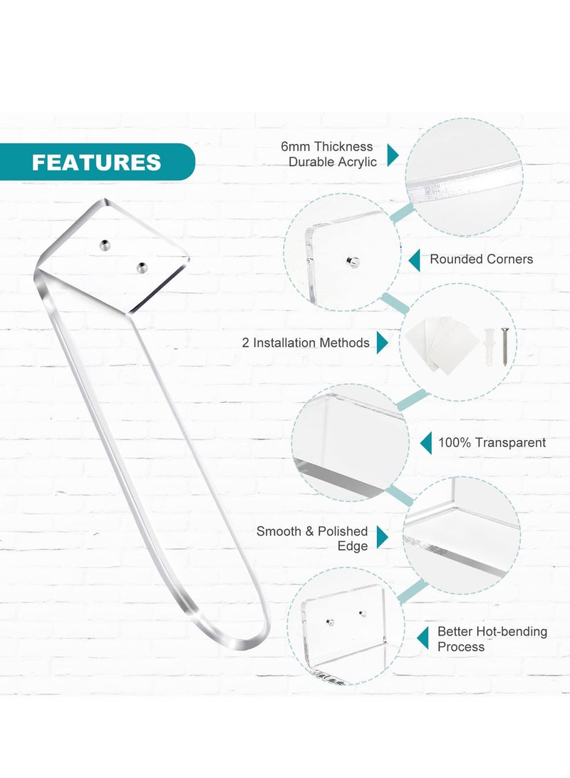 SOLARAE Floating Shoe Display for Wall Mount 6 Clear Floating Shoe Racks for Displaying and Showcasing Your Sneaker Collection Includes Hardware Clear Acrylic Floating Shelf Shoe Wall Rack - Image 2