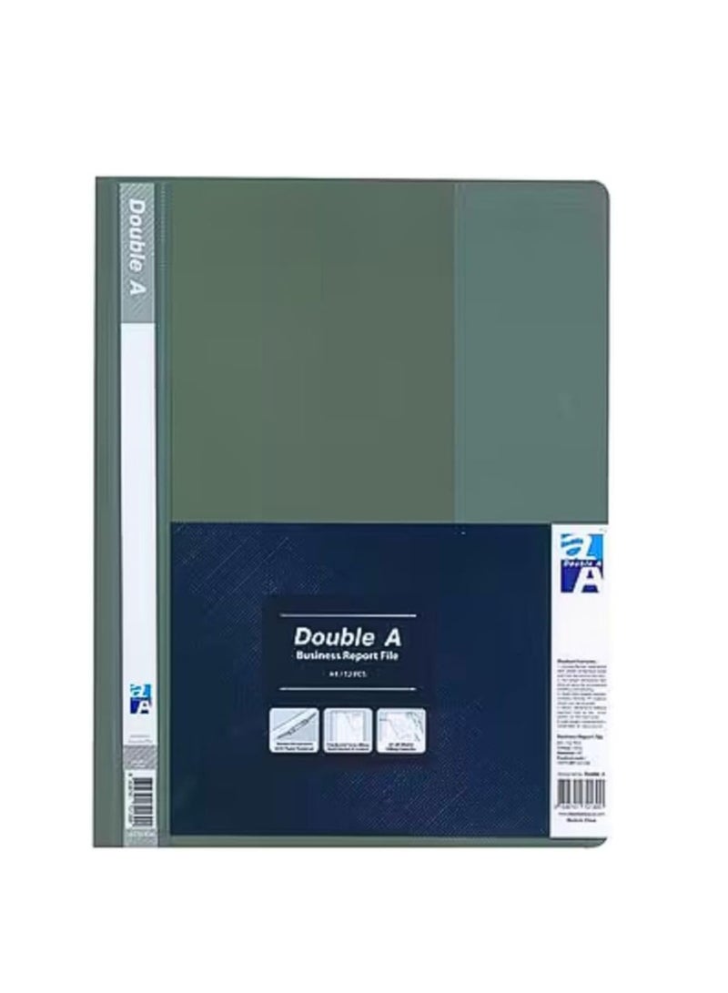 Report File A4 Grey, Clear Front Report Covers Project File For School Office Pack of 12 - Image 1