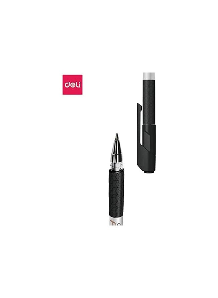 ديلي قلم حبر جاف Deli Q11-BK أسود 0.7 مم عبوة من 12 قطعة - Image 2