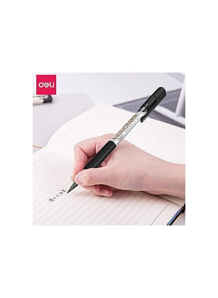 ديلي قلم حبر جاف Deli Q11-BK أسود 0.7 مم عبوة من 12 قطعة - Image 3