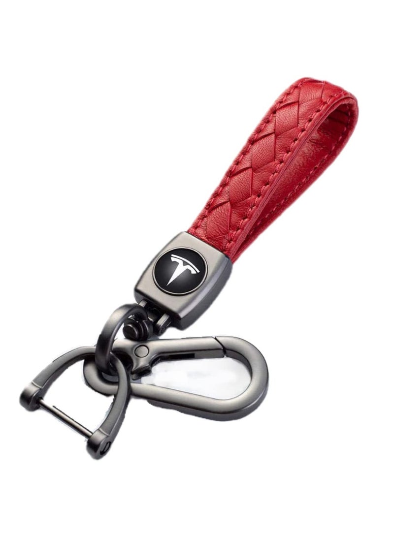 KASTWAVE Genuine Leather Car Logo Keychain Elegant Suit Accessory, Durable Key Ring for Car Enthusiasts, Universal Compatibility with Various Car Brands - Image 1