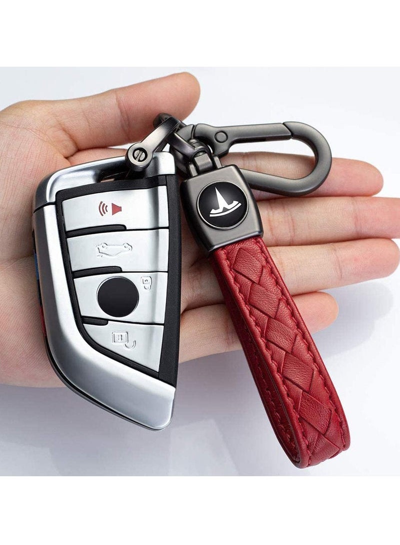 KASTWAVE Genuine Leather Car Logo Keychain Elegant Suit Accessory, Durable Key Ring for Car Enthusiasts, Universal Compatibility with Various Car Brands - Image 4