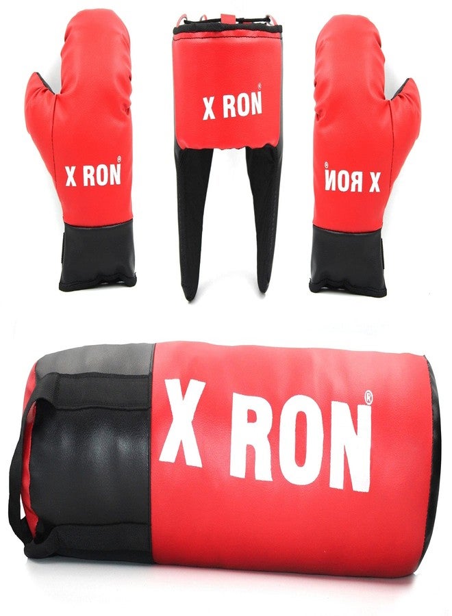 X RON XRON Kids Boxing Kit Set | 1 Filled Punching Bag, 1 Head Guard, 2 Punching Gloves | Punching Bag and Gloves for Boys and Girls | for 4 to 14 Years Age Group (Set of 4) - Image 2