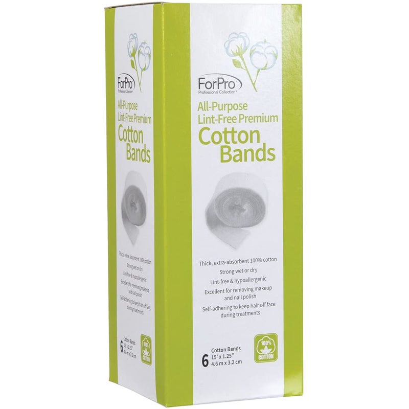 مجموعة فور برو الاحترافية أربطة قطنية خالية من الوبر 100 قطن خالية من الوبر مضادة للحساسية ذاتية الالتصاق عبوة 6 قطع