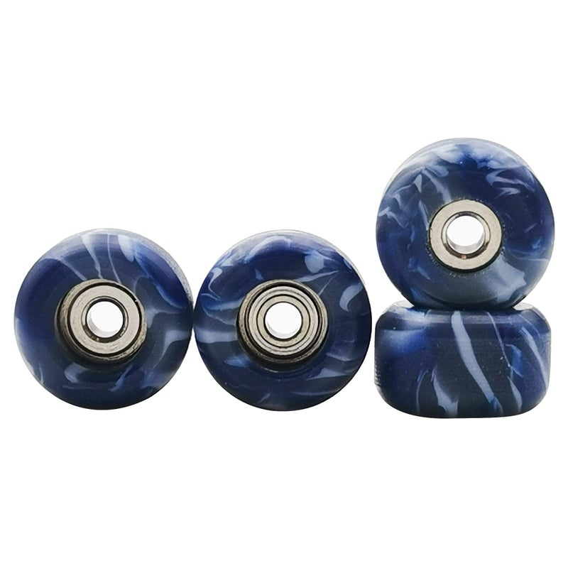RACOFSB Fingerboard Wheels with Bearing CNC Lathed Swirl Color New Material Blue mix - Image 2