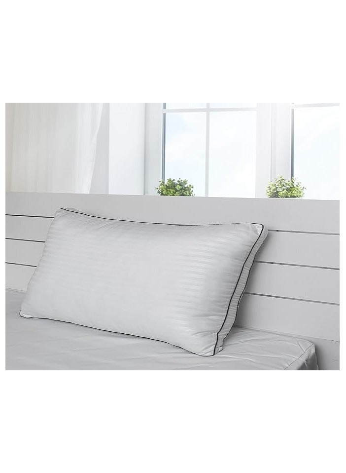 Comfy Set Of 2 Double Cord Soft Cotton Hotel Quality Pillow - Image 2